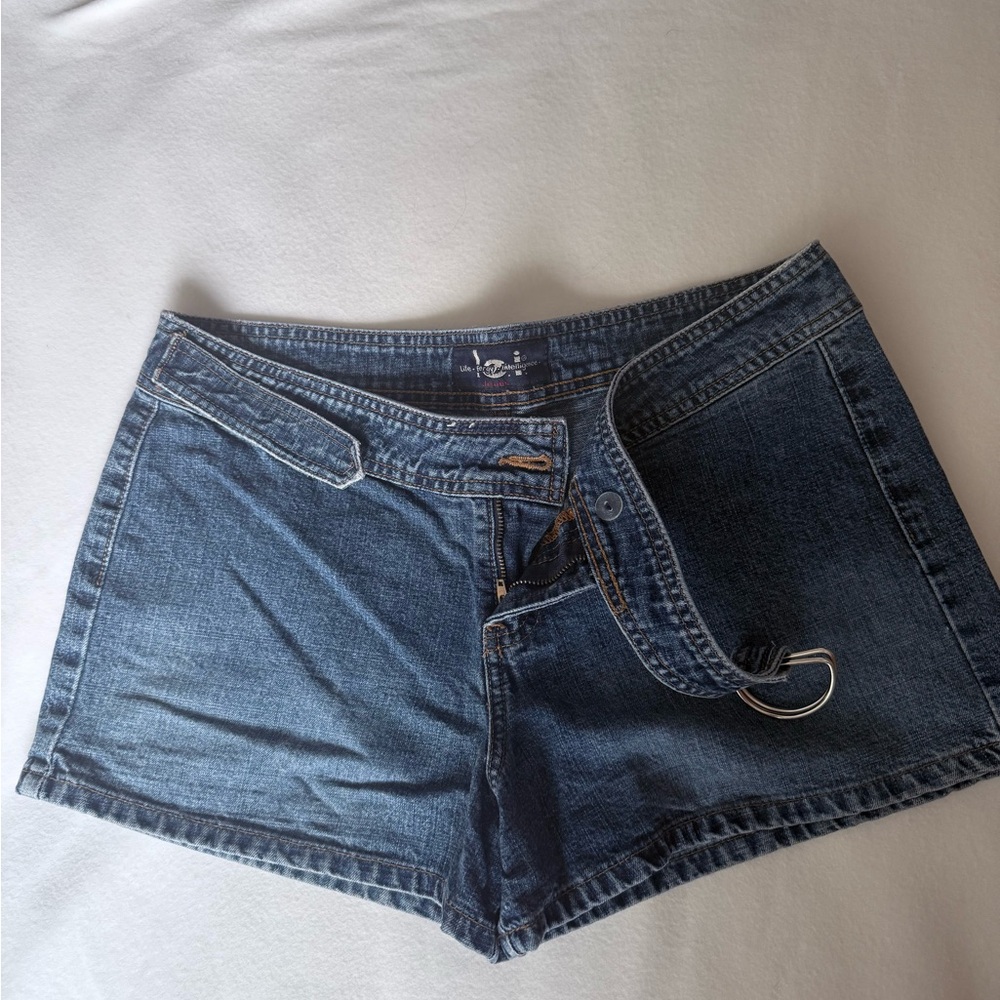 Classic Blue Jean Shorts with Clean Hem